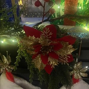 Festive Holiday Garland with Red Accents